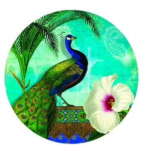 Kashmir Exotic Peacock Porcelain Decorative Plate